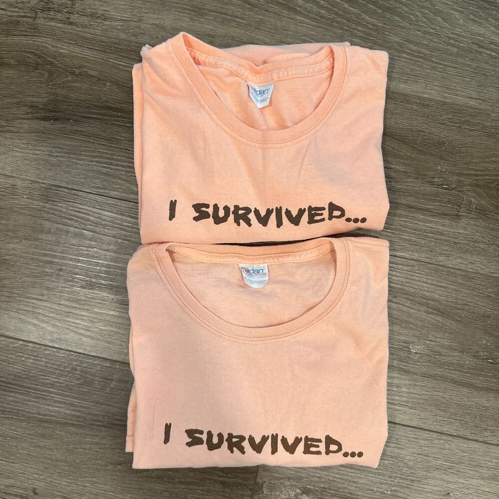 Set of 2 I Survived Fitness Ridge Challenge Utah Shirts Funny Novelty Humor XL